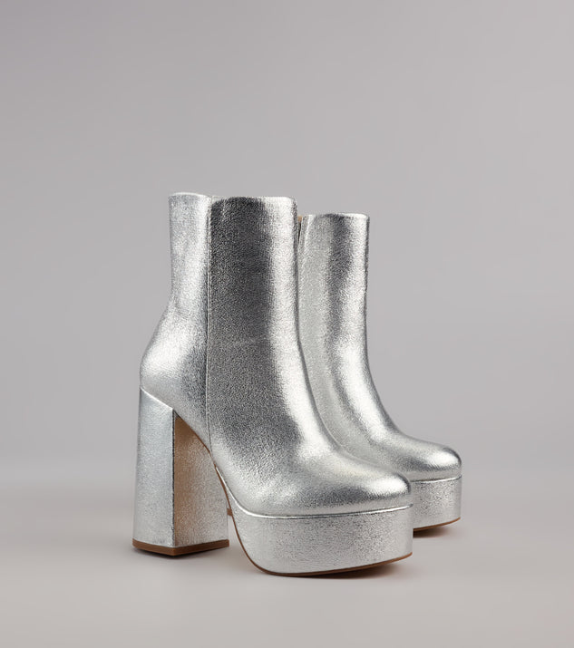 Disco Fever Metallic Platform Booties
