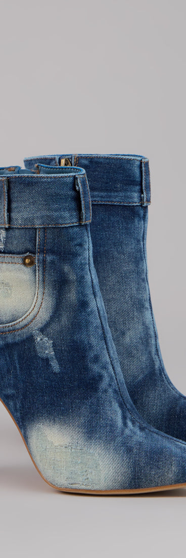 This piece brings trend-right energy to the City Blues Denim Stiletto Booties, perfect for fall outfits that stand out.