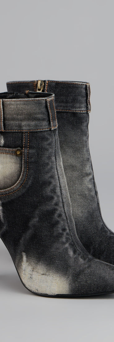 This piece brings trend-right energy to the City Blues Denim Stiletto Booties, perfect for fall outfits that stand out.