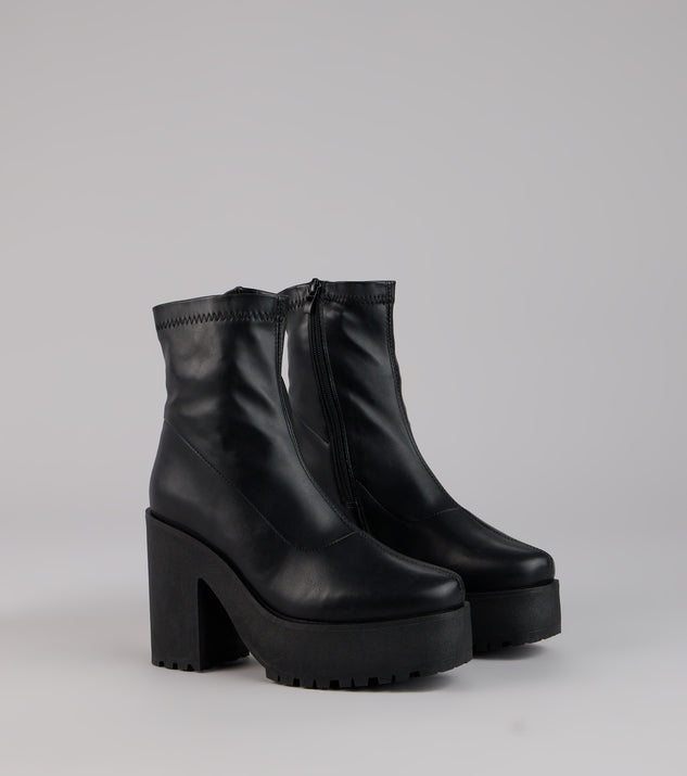 Power Stomp Platform Ankle Booties