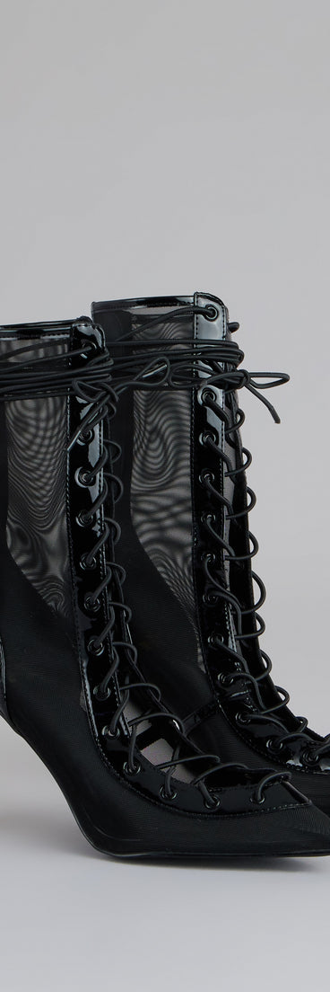 Lace It Up Stiletto Booties