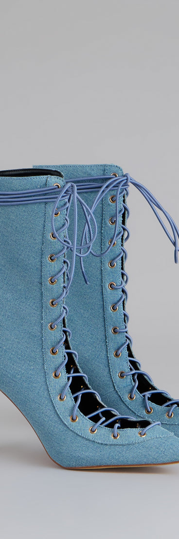 Lace It Up Stiletto Booties