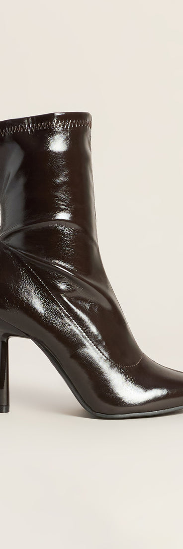Sleek Stride Faux Leather Stiletto Booties