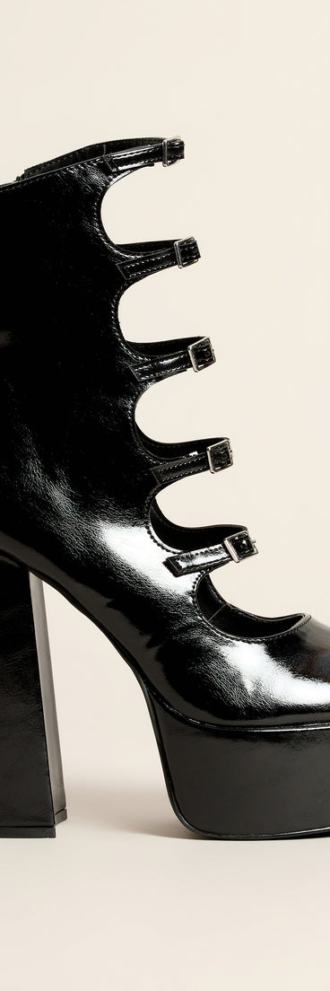 Risky Business Patent Buckle Booties