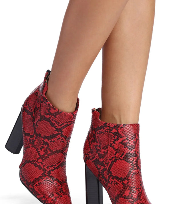 Stepping Out In Snake Booties