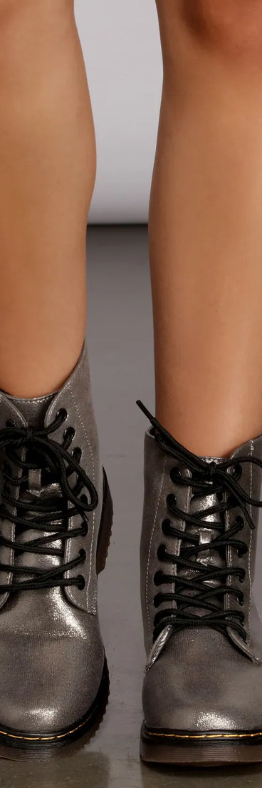 Glitter Glam Combat Boots