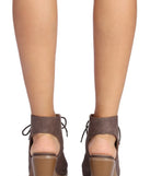 Lace Up Staked Heel Booties
