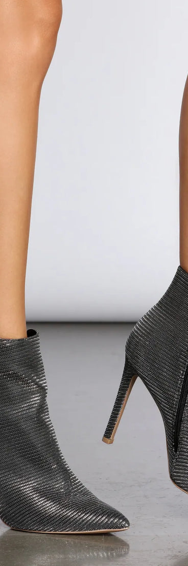 Glitter And Shimmer Stiletto Booties
