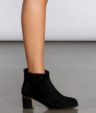 Gold Trim Faux Suede Booties