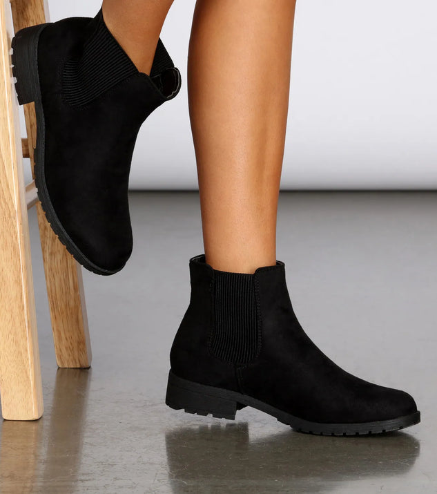 Easy Going Faux Suede Ankle Booties