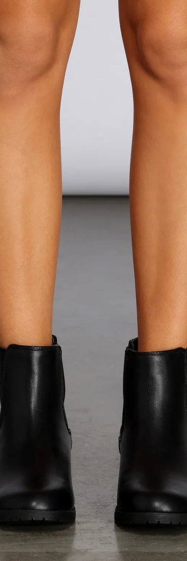 Easy Going Faux Leather Ankle Booties