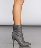 Glitter Mesh Rhinestone Stiletto Booties