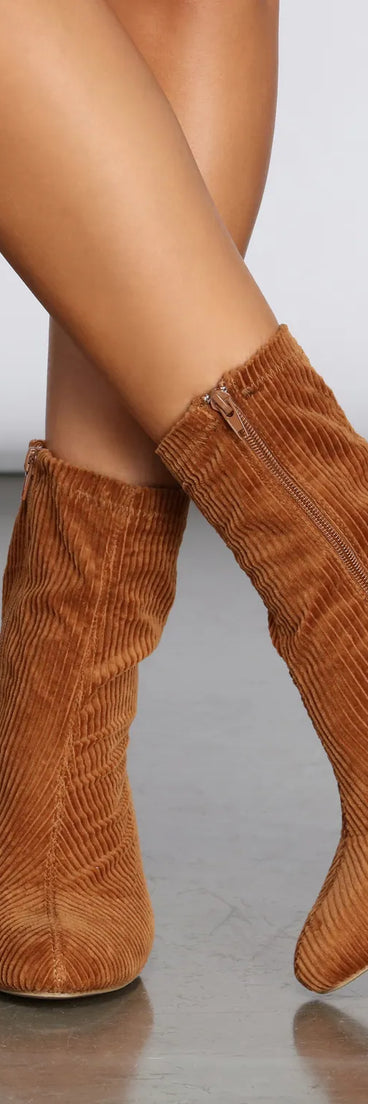 Corduroy Ankle Booties