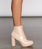 Here To Slay Faux Leather Combat Booties