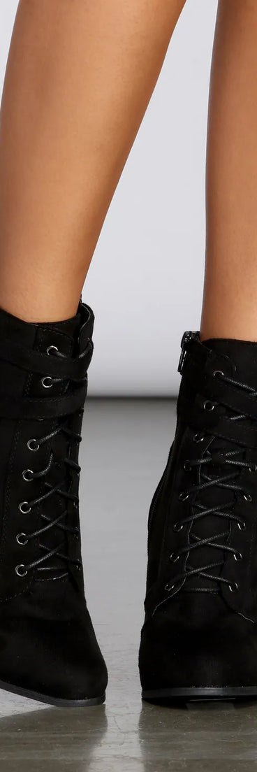 Walk The Walk Lace Up Booties