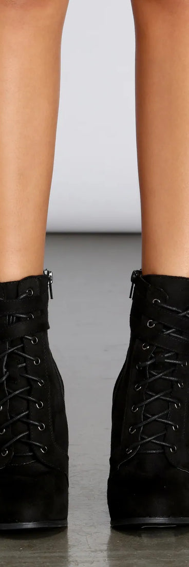 Walk The Walk Lace Up Booties