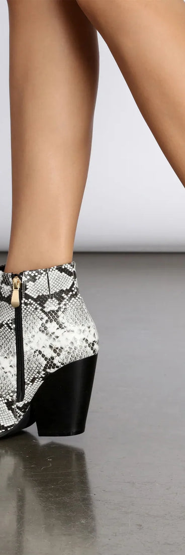 Cowgirl Snake Print Booties
