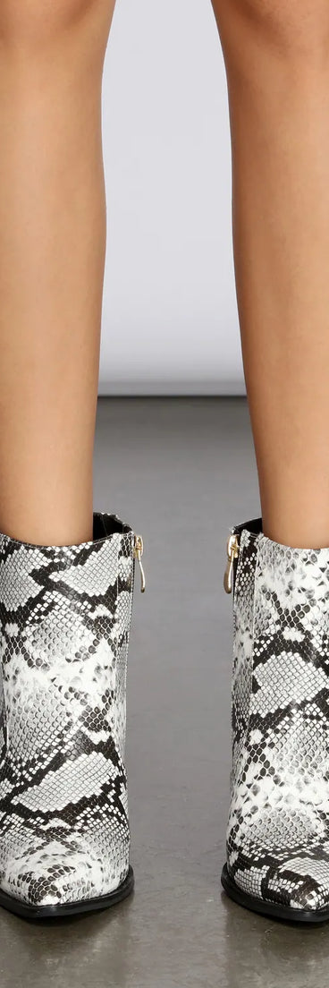 Cowgirl Snake Print Booties