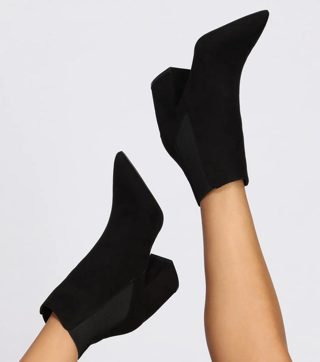 Downtown Stroll Faux Suede Booties