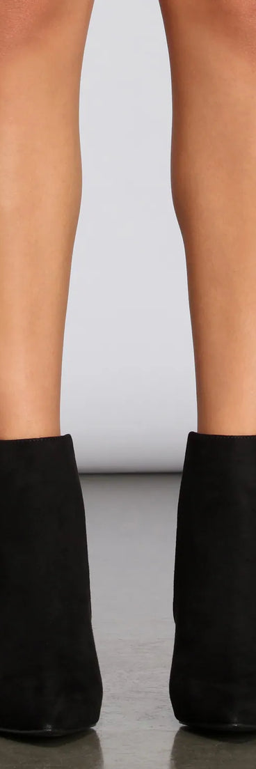 Downtown Stroll Faux Suede Booties
