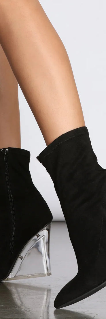 Clearly The Right Choice Wedge Booties