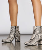 Goodnight Hiss Snake Print Booties