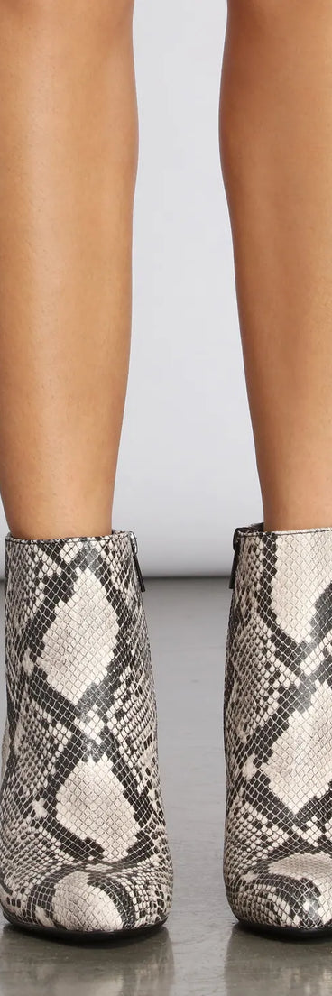 Goodnight Hiss Snake Print Booties