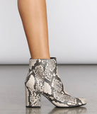 Goodnight Hiss Snake Print Booties