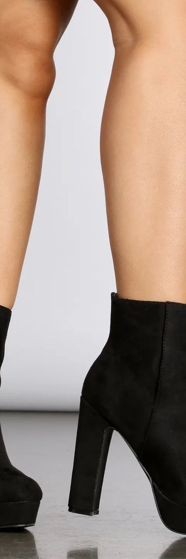 Throw Some Shade In Suede Platform Booties