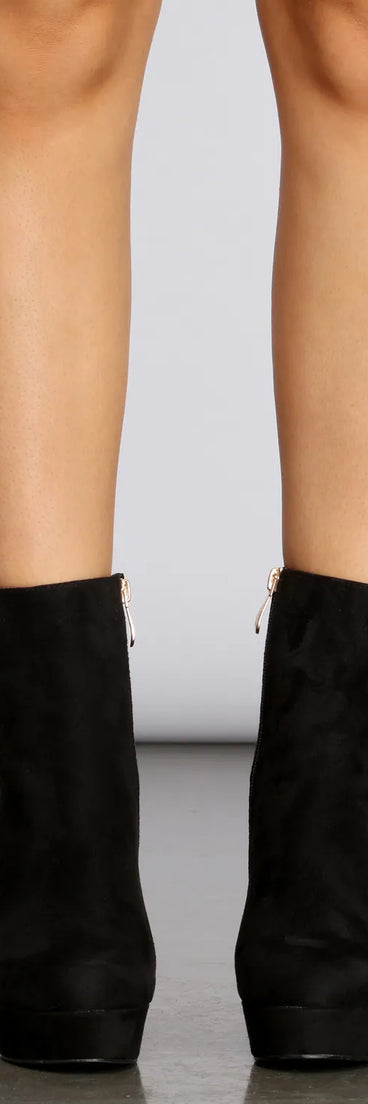 Throw Some Shade In Suede Platform Booties