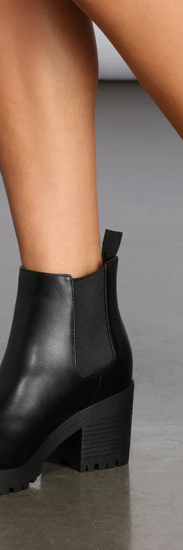 Step Up Faux Leather Booties