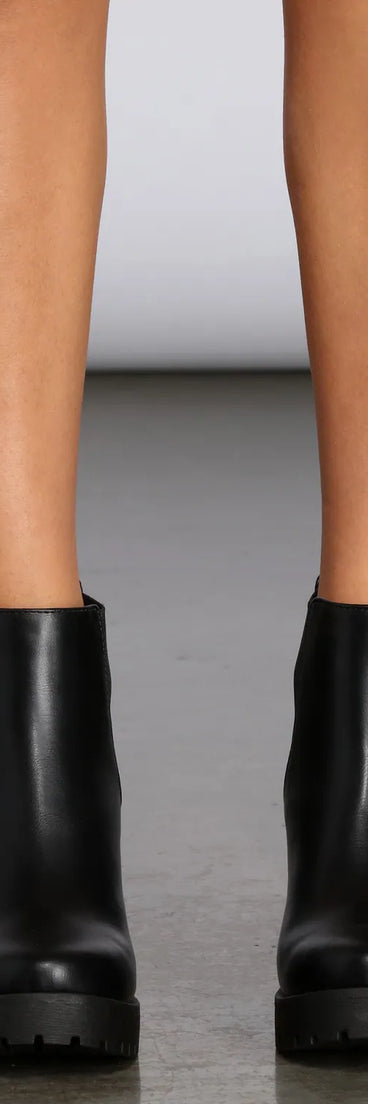 Step Up Faux Leather Booties