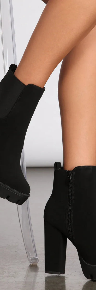 Walk In The Park Lug Heeled Booties