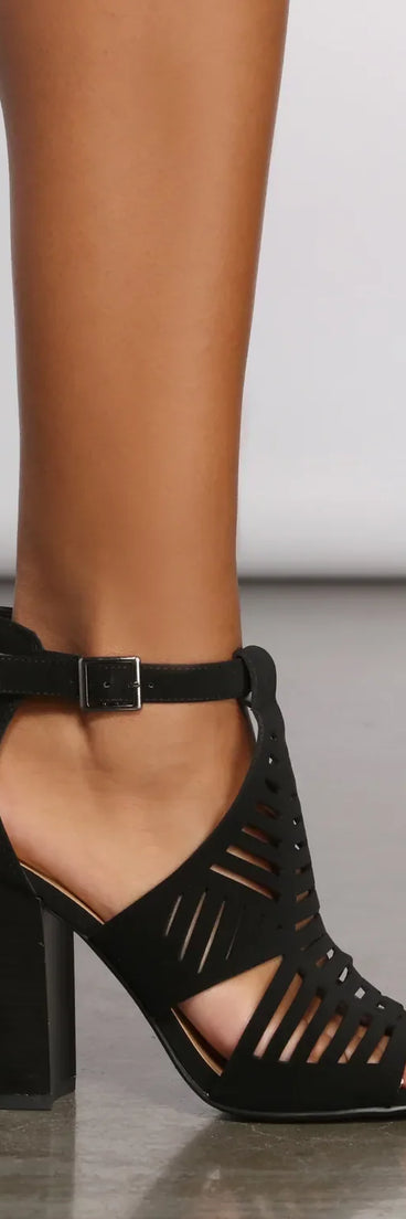 Sunny Day Stunner Peep-Toe Cut-Out Heels
