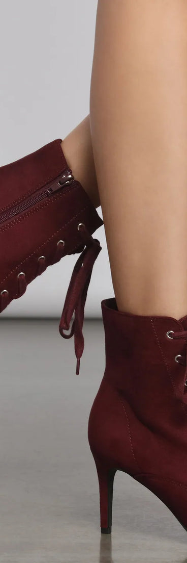 Sleek and Chic Lace Up Stiletto Booties