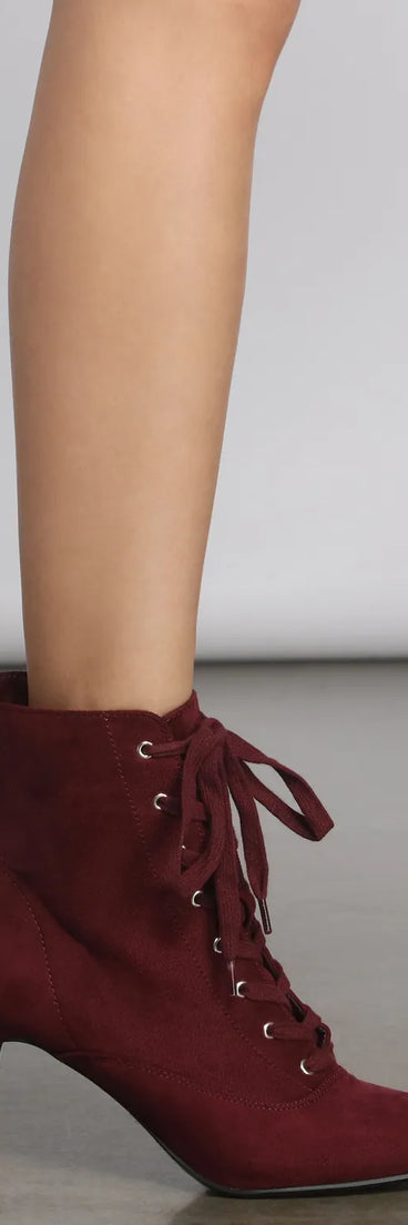 Sleek and Chic Lace Up Stiletto Booties