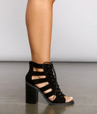 Faux Suede Lace Up Booties