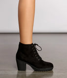 Step It Up Lug Sole Block Heel Booties