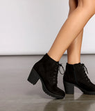Step It Up Lug Sole Block Heel Booties
