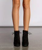 Step It Up Lug Sole Block Heel Booties