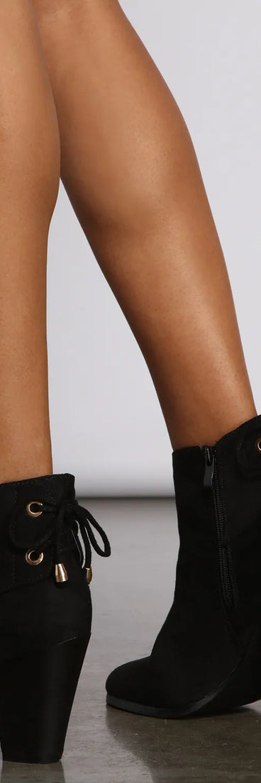 Basic Faux Suede Block Heel Booties