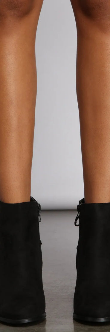Basic Faux Suede Block Heel Booties