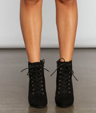 Essential Faux Suede Lace Up Booties
