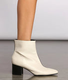Dual Tone Faux Leather Pointed Toe Booties