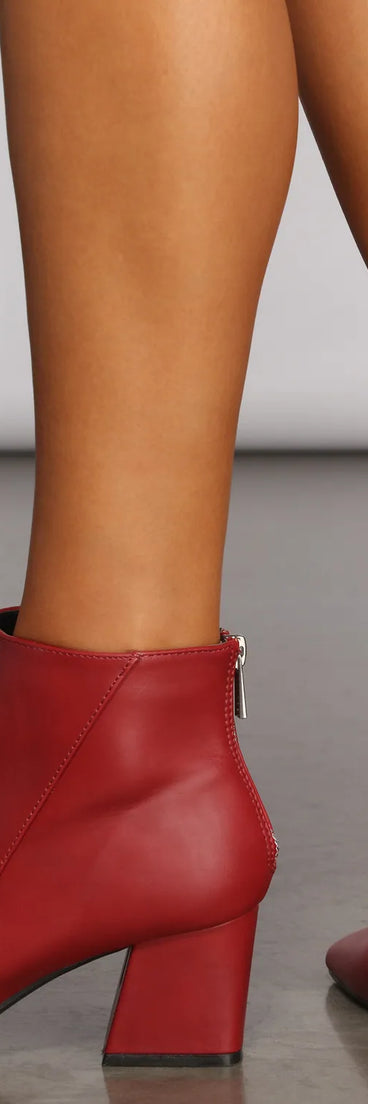 Faux Leather Basic Pointy Toe Booties