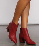 Faux Leather Basic Pointy Toe Booties