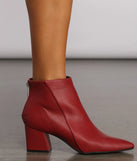 Faux Leather Basic Pointy Toe Booties