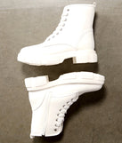 Faux Leather Combat Utility Booties