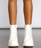Faux Leather Combat Utility Booties