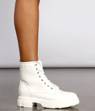 Faux Leather Combat Utility Booties